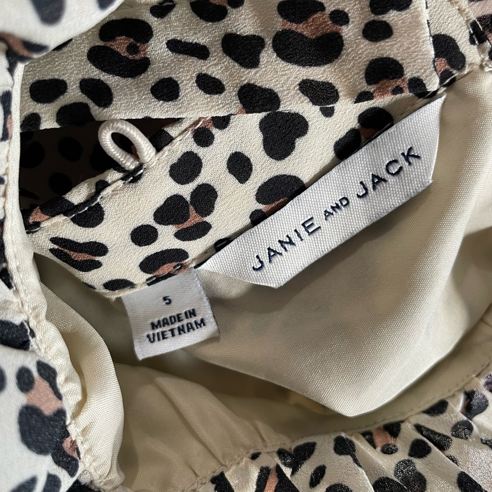 Janie & Jack Leopard Ruffle Dress Size 5 - Picture 5 of 5